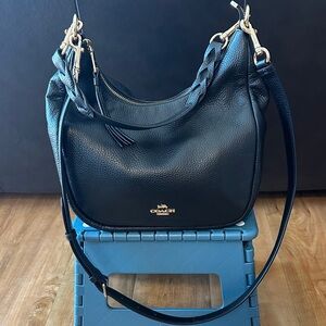 Coach Jules Black Leather Shoulder Hobo Bag